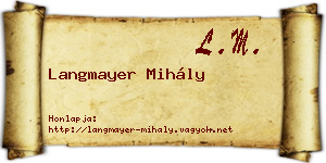 Langmayer Mihály névjegykártya
